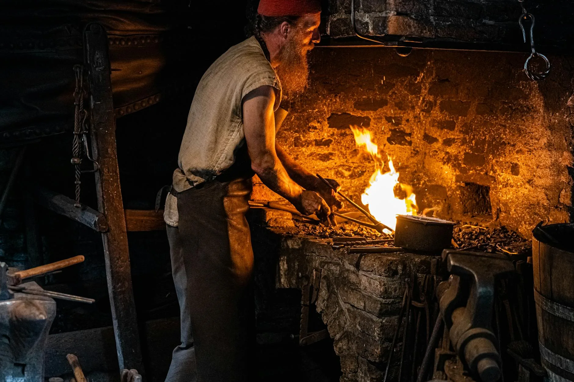 a blacksmith at work
